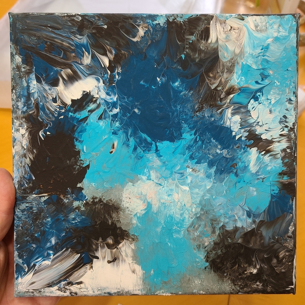 Arcrylic Abstract paintings 8×8 stretched canvas